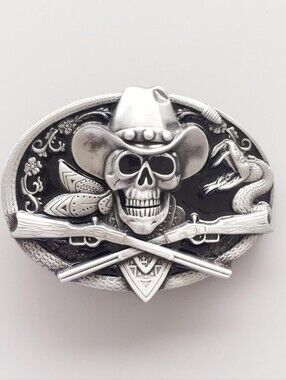 New Cowboy Skull skeleton belt buckle message me with your color choice